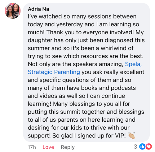 Facebook comment from a summit attendee