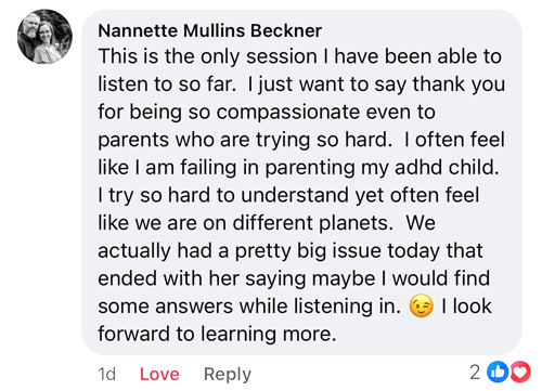 Facebook comment from a summit attendee