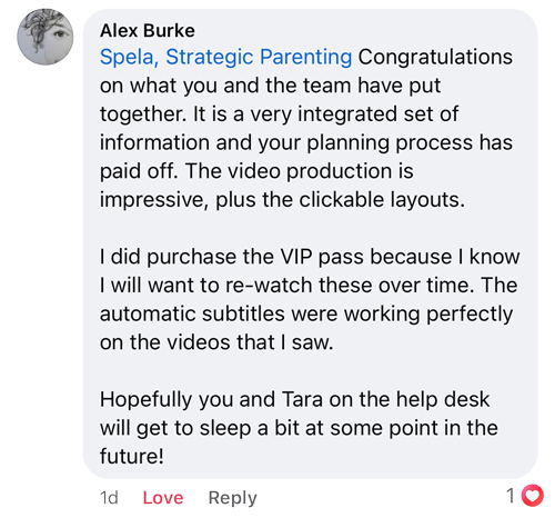 Facebook comment from a summit attendee